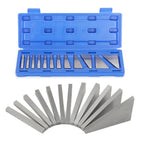 12Pcs Angle Gauge Block Set Accuracy Steel Machinist Tool 1/4 to 30 Degree & Box