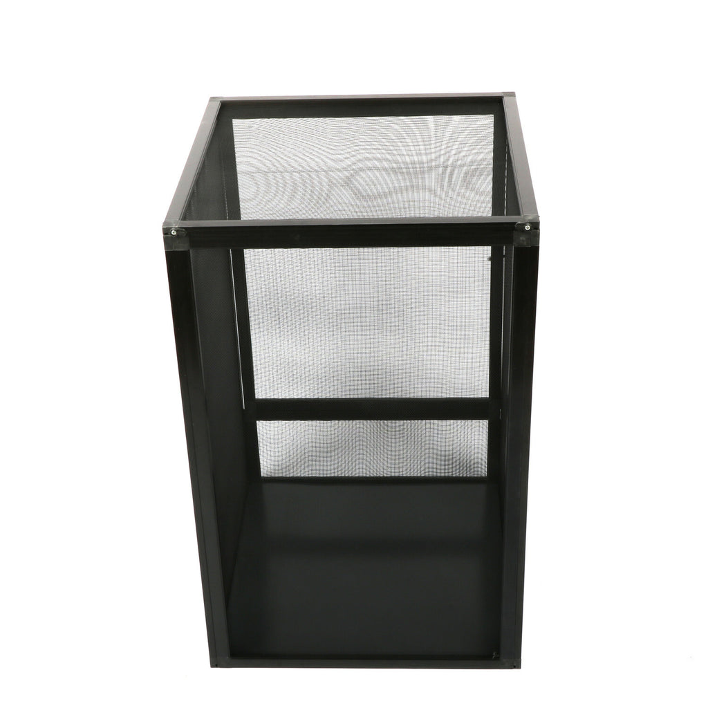 Aluminum Alloy Reptile Enclosure Lizard Insect Mesh Cage Black 42*42*66cm AU