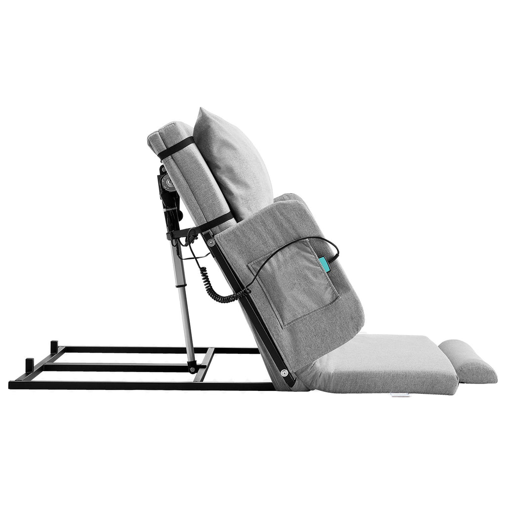 Adjustable Electric Bed Backrest with Guardrail & Pouch, 300lbs Capacity