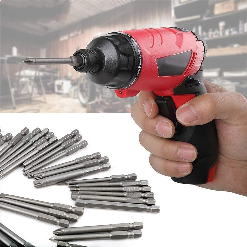 50pcs Screwdriver Bit Set Hex Star Bits Philips Square Spanner Bits w/Case 75mm