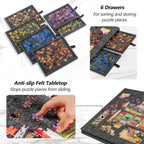 Portable Puzzle Board 1000pcs Felt Jigsaw Puzzle Table with Drawers Covers