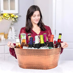 2pcs Vintage Copper Ice Buckets Champagne Cooler Beverage Buckets Home Bar Use