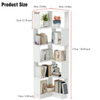 5 Tier Corner Bookshelf Open Display Bookcase for Study Office Books Organiser