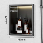 Stainless Steel Shower Niche 320x320mm Singel Shelf Wall-inserted Niche w/ Light