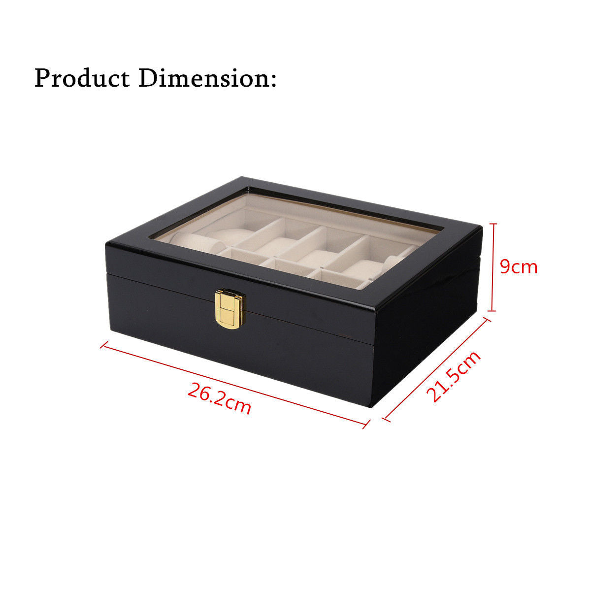 10 Grid Slots Wooden Watch Display Box Storage Case Gift Jewelry Organizer AU