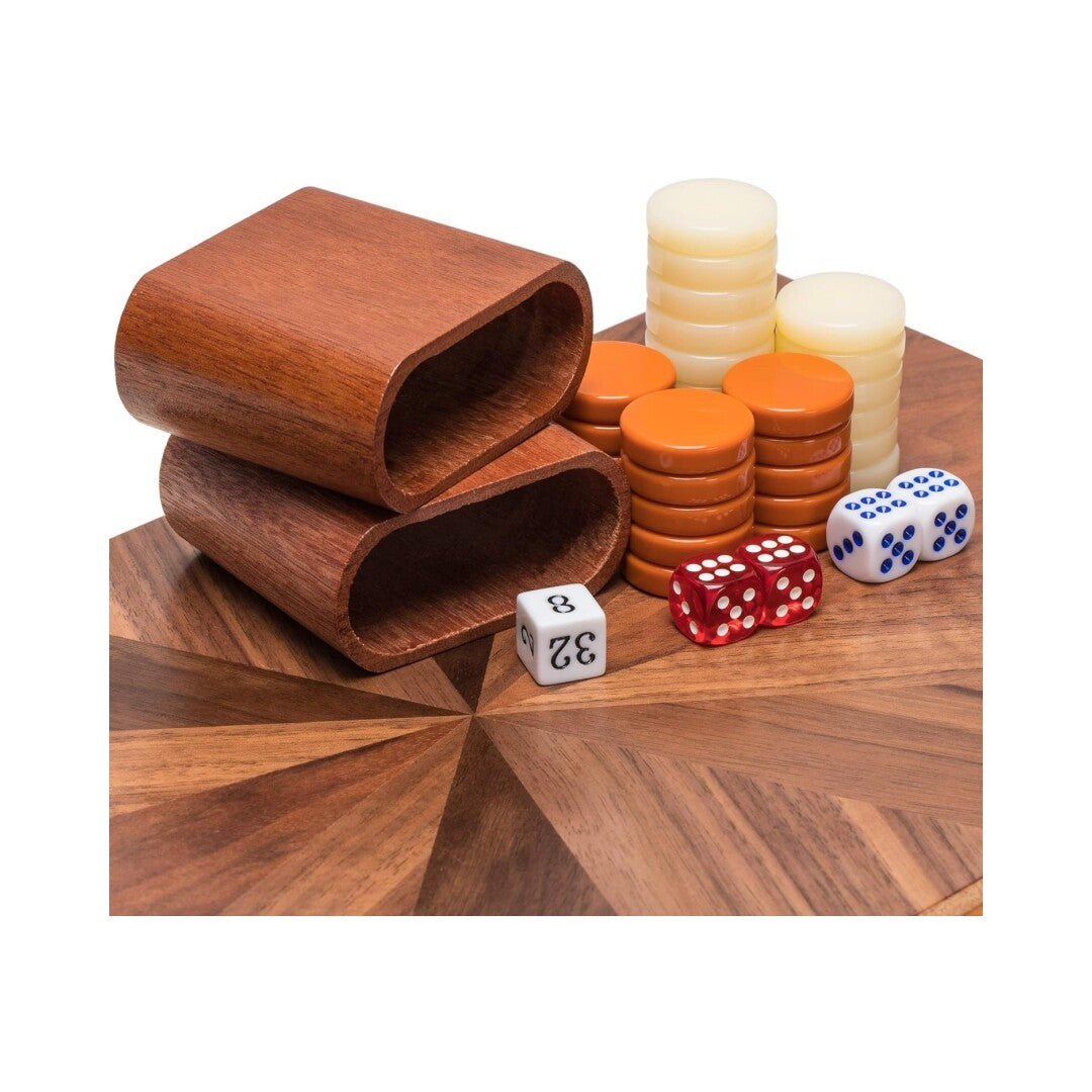17 Inch Backgammon Sets Classic  Wood Inlaid Backgammon Board Game Set 2 Players