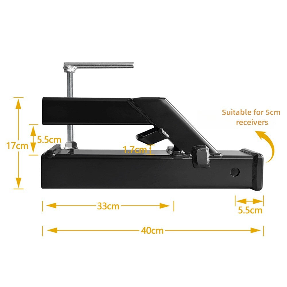 Clamp On Tractor Bucket Hitch 2 Ball Mount Adapter Compatible Heavy Duty Black