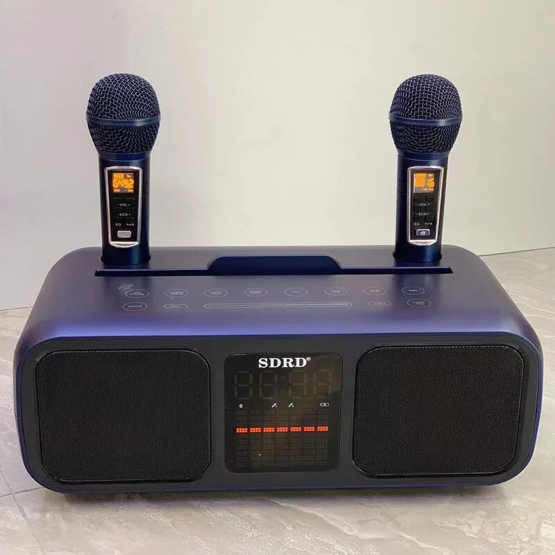 Bluetooth Karaoke Speaker & 2 Wireless Microphones Rechargeable Karaoke Machine