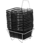 12PCS Metal Shopping Baskets with Handles - Durable and Space-Saving Design