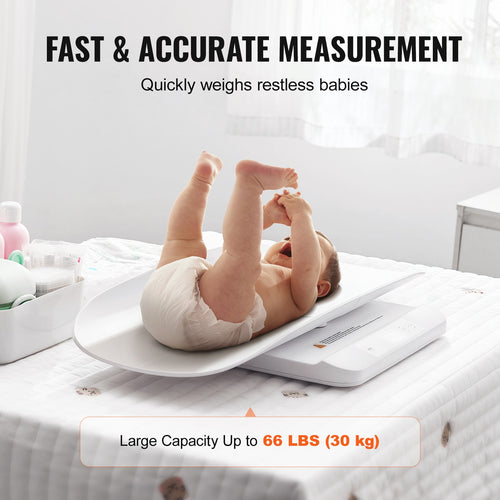 2-in-1 Digital Baby and Toddler Scale with LCD Display, 66 lbs Capacity