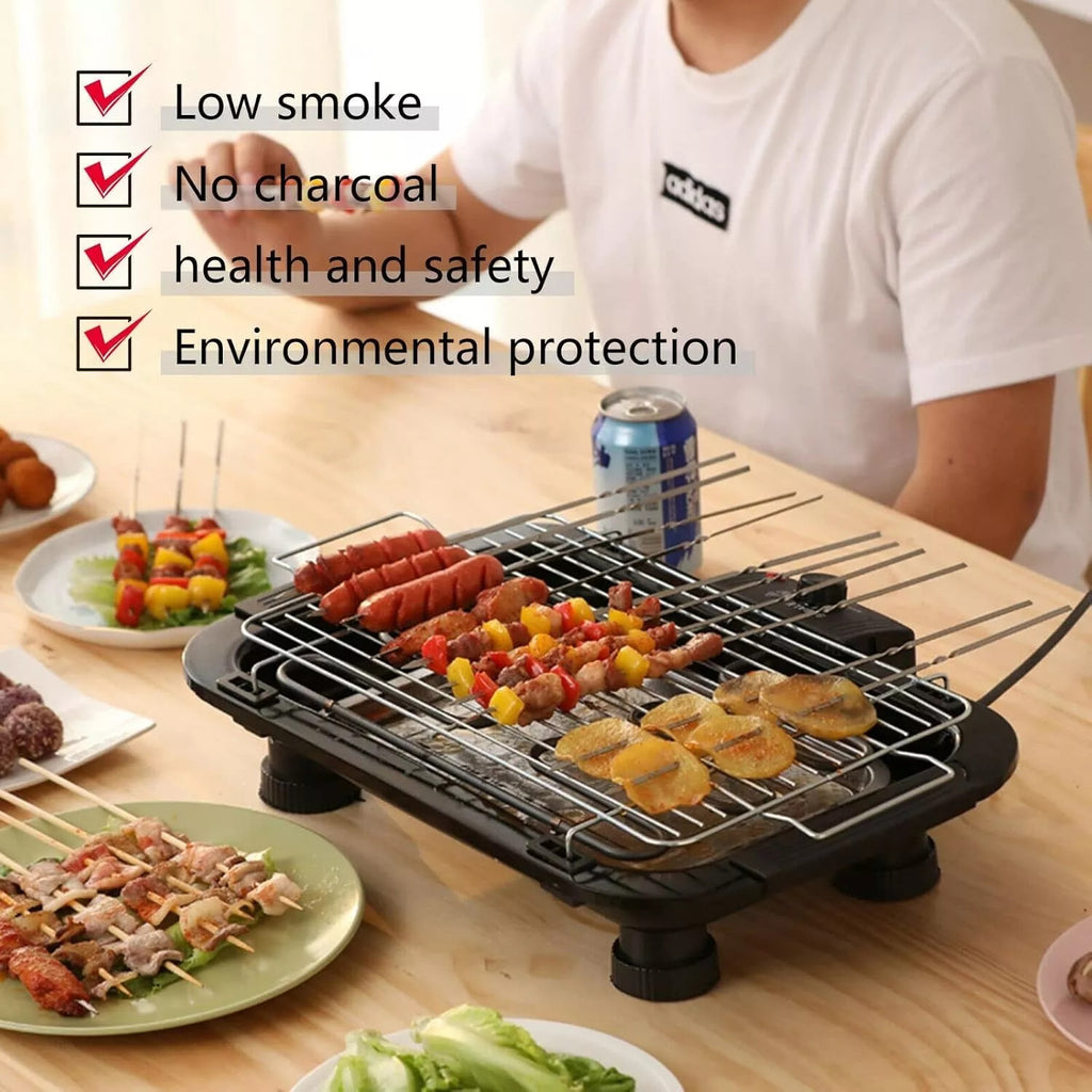 Electric Indoor Grill Adjustable Temp Removable Dishwasher Safe Grilling Plate
