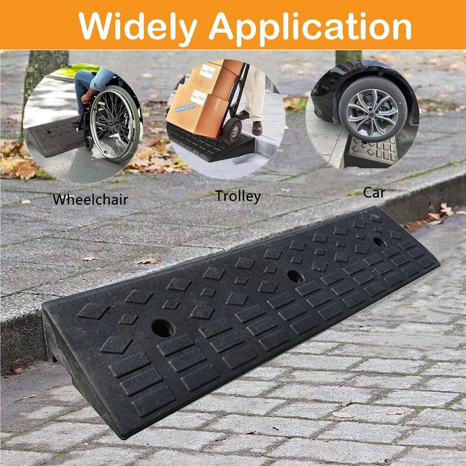100cm Rubber Curb Ramp Threshold Kerb For Car Truck Wheelchair Driveway Access