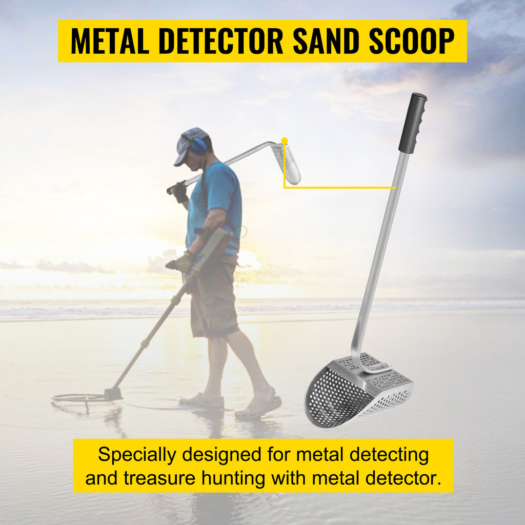 Stainless Steel Sand Scoop with Ergonomic Handle for Treasure Hunting
