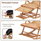 Leisure Rocking Chair Backrest Folding Bed Elderly Relax Armchair Foot Massage