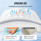 King Size Memory Foam Mattress Topper with Cooling Gel, 101.6 mm Thickness