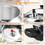 9L Pressure Cooker Thicken Explosion-Proof 304 Stainless Steel One Hand Locking