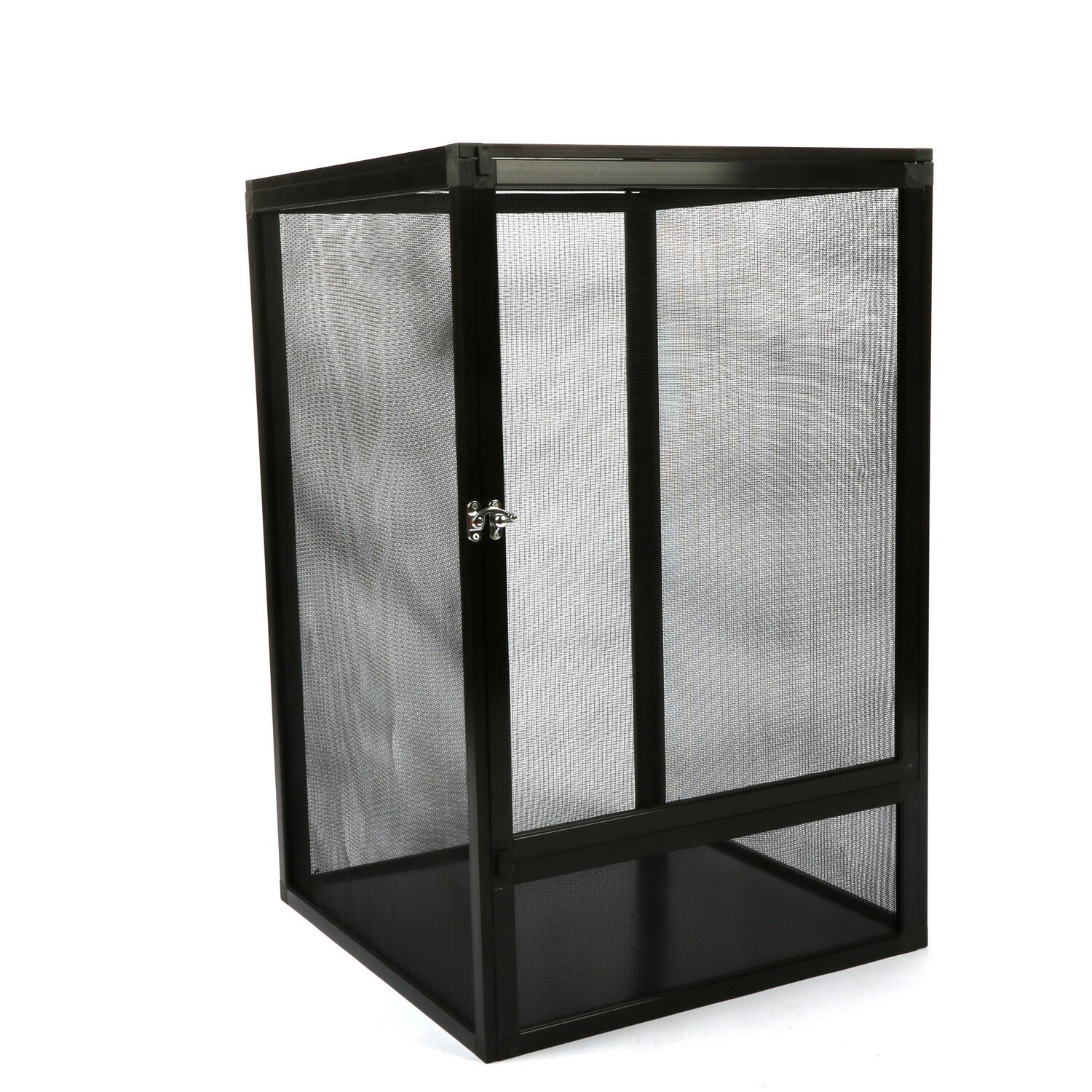 Aluminum Alloy Reptile Enclosure Lizard Insect Mesh Cage Black 42*42*66cm AU