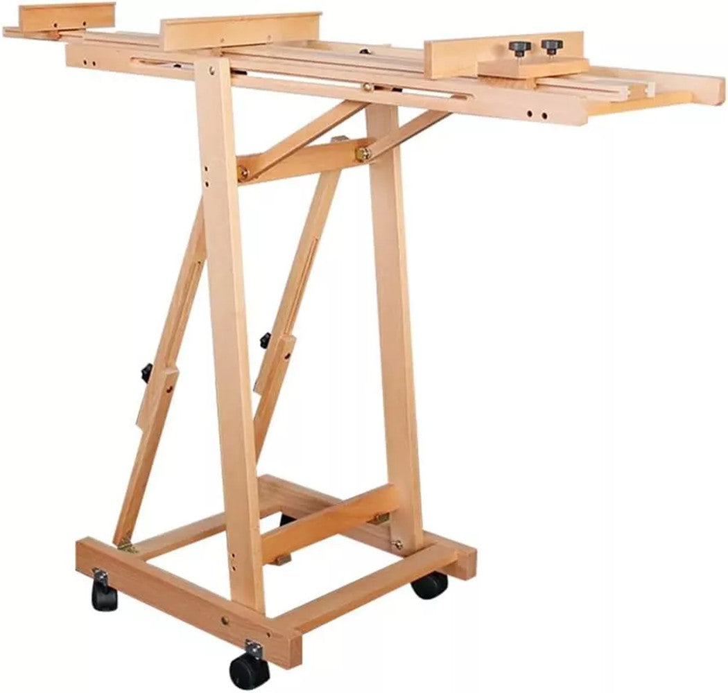 Artist Easel H-Frame Easel Large Studio Heavy-Duty Wood Painting Art Easel Stand