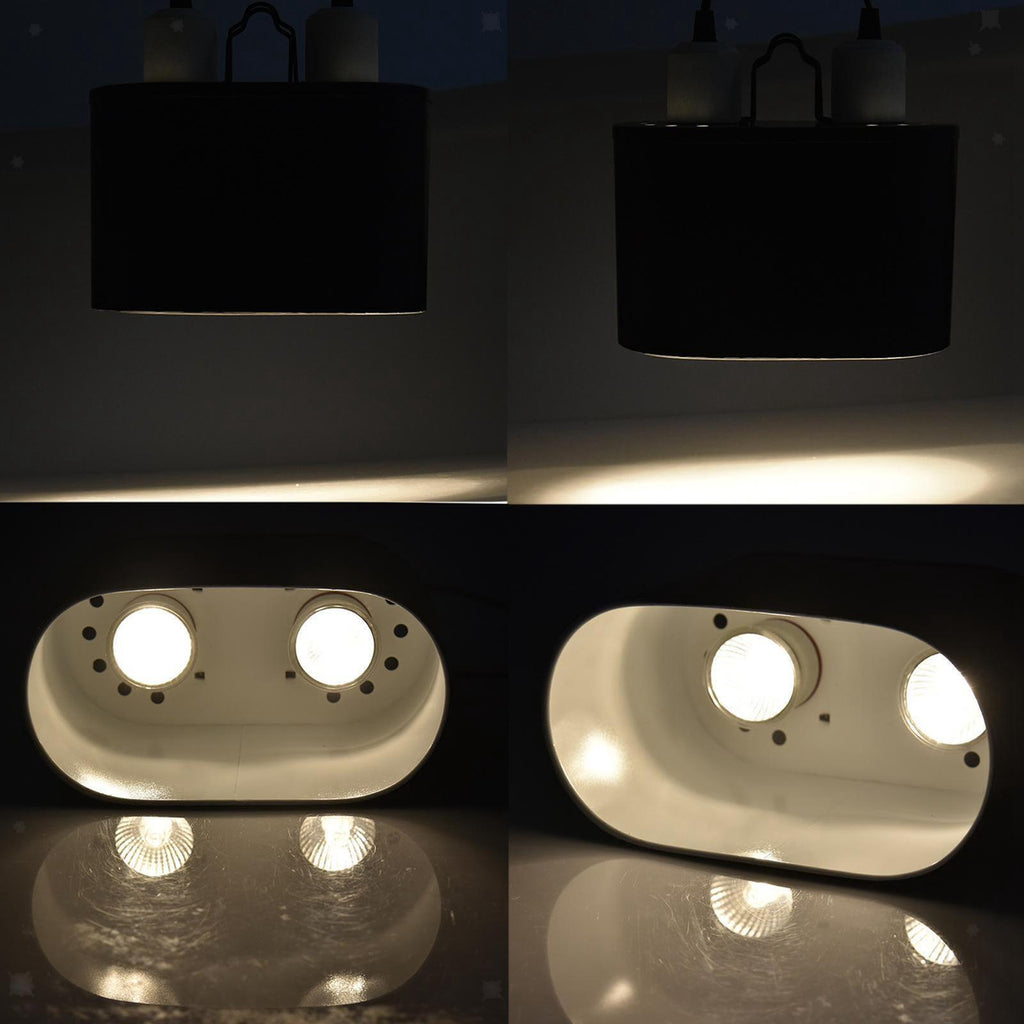 Reptile Lamp Double Dome UVB Light Head For Turtle Lizard with Separate Switches