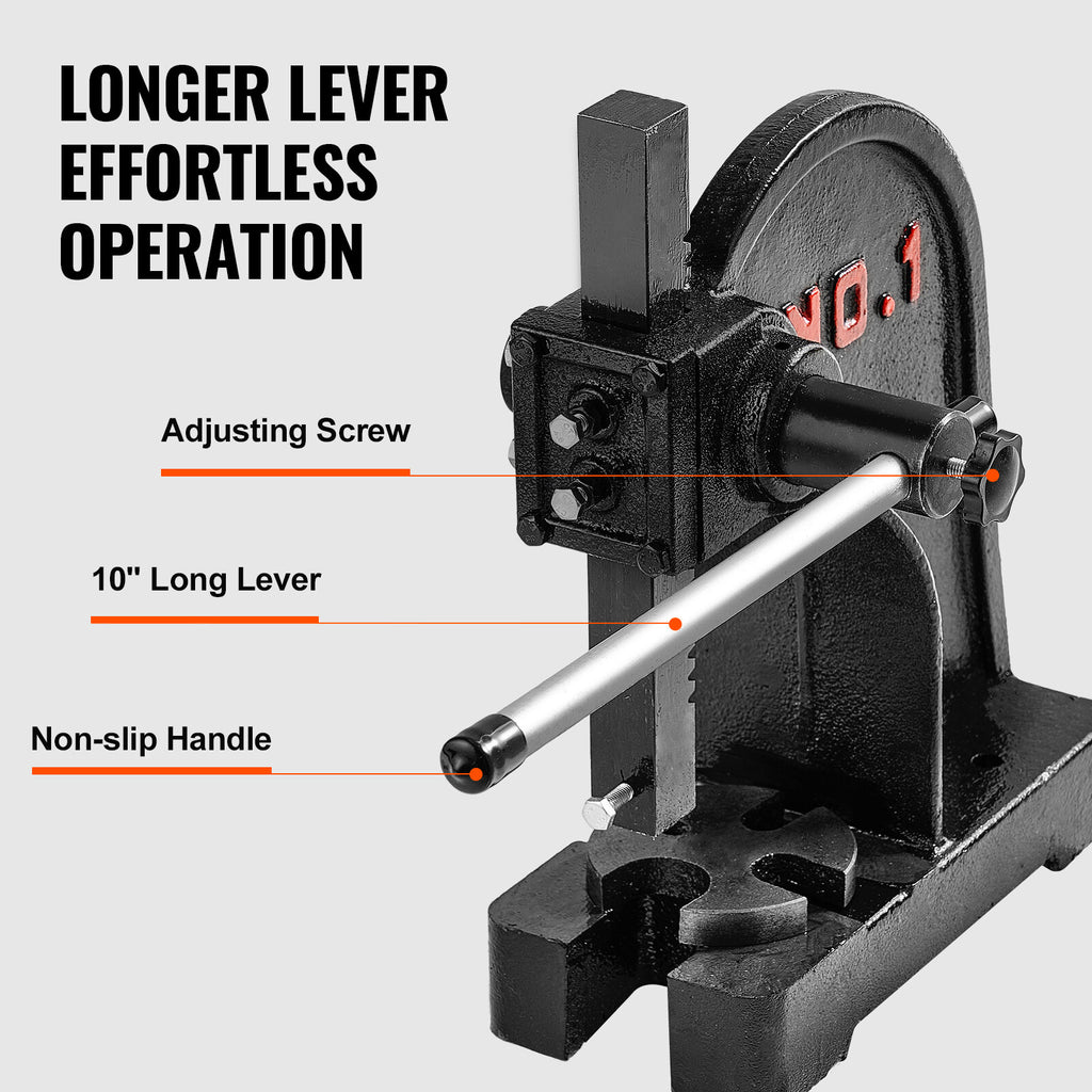 1 Ton Manual Arbor Press for Metal, Leather, and Handicraft Processing