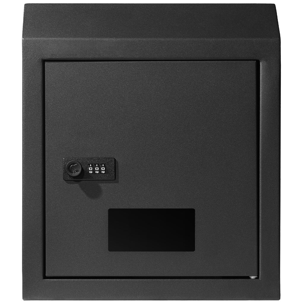 Secure Through-Door Key Drop Box with Combination Lock in Black