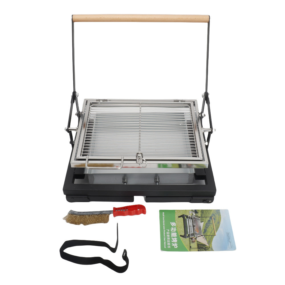 Folding Barbecue Grill Portable Charcoal Grill with Rotating Cooking Griller AU