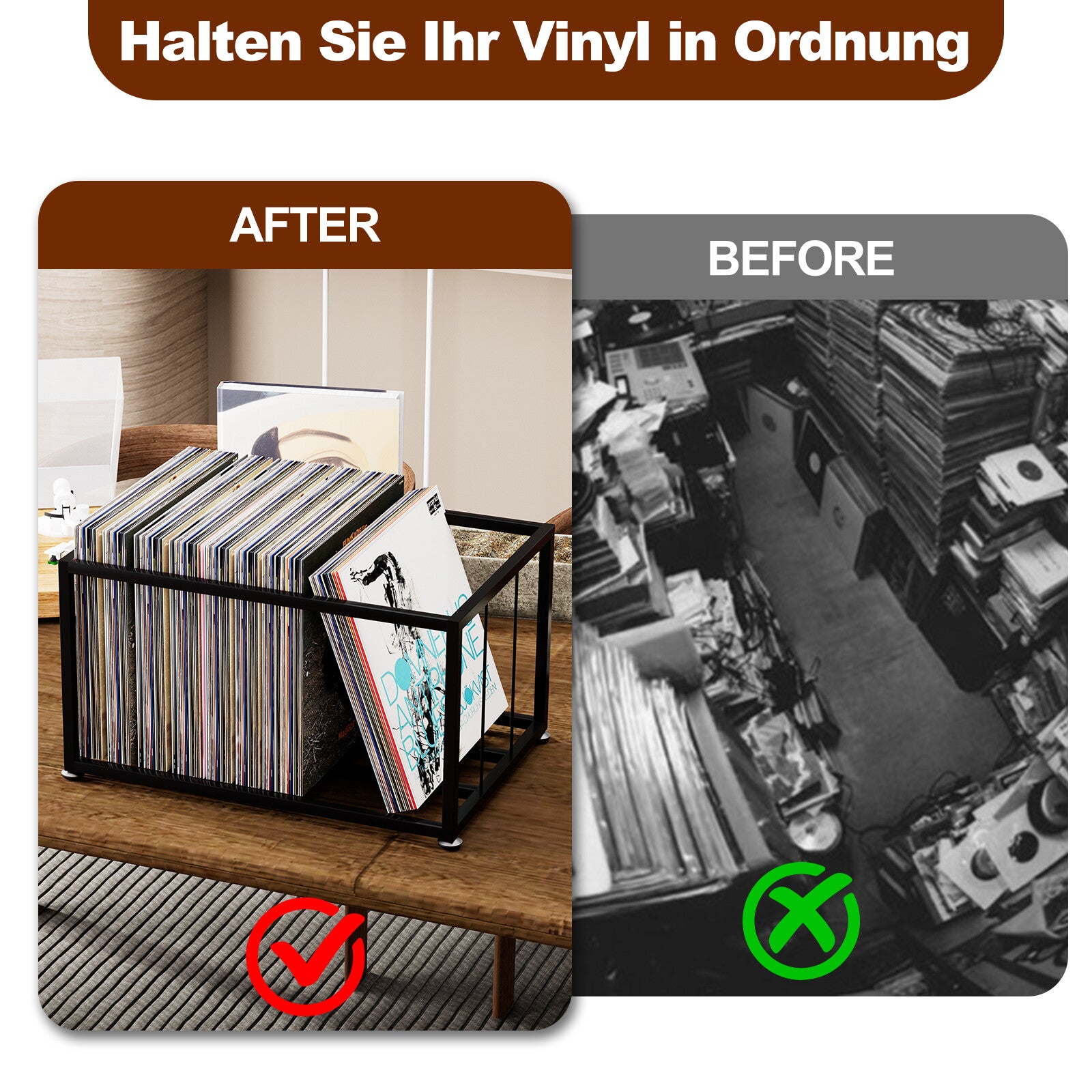 Vinyl Record Storage Rack on Wheels Sturdy Metal Frame Vinyl Organizer LP Holder