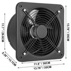 12" Metal Exhaust Fan, 150W, Quiet Operation for Commercial Use