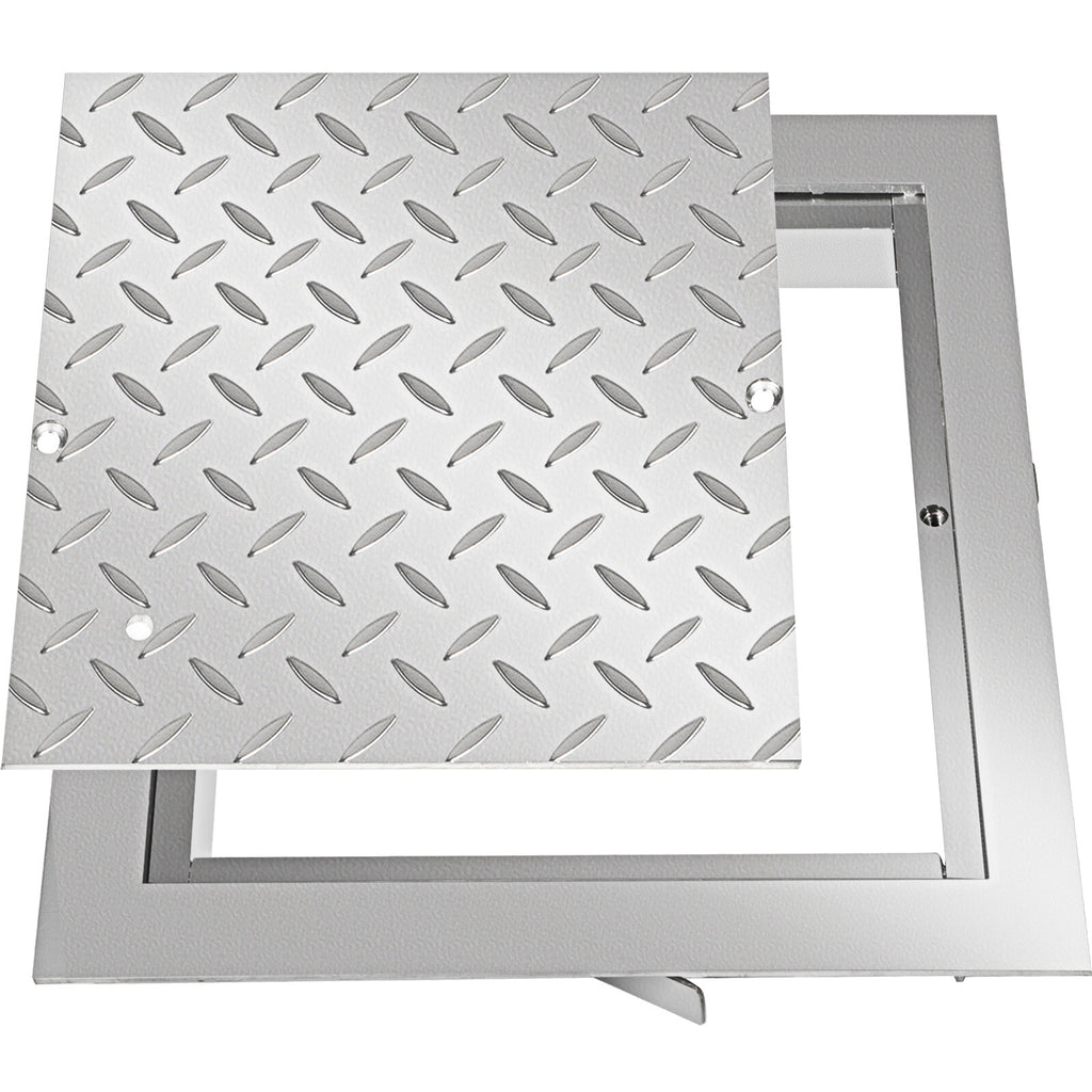 Recessed Steel Manhole Cover with Frame - 30x30cm Powder-Coated Drain Lid