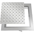 Recessed Steel Manhole Cover with Frame - 30x30cm Powder-Coated Drain Lid