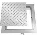 Recessed Steel Manhole Cover with Frame - 30x30cm Powder-Coated Drain Lid