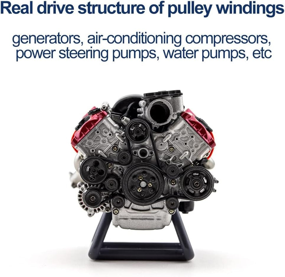 V8 Engine Model Kit Mini Motor Engine Simulation Dynamic V8 That Runs for Model