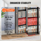Espresso Media Storage Cabinet with Adjustable Shelves for DVDs & CDs, 4 Layers