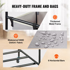 3-Section Laundry Sorter Cart with Wheels and Removable Waterproof Bags