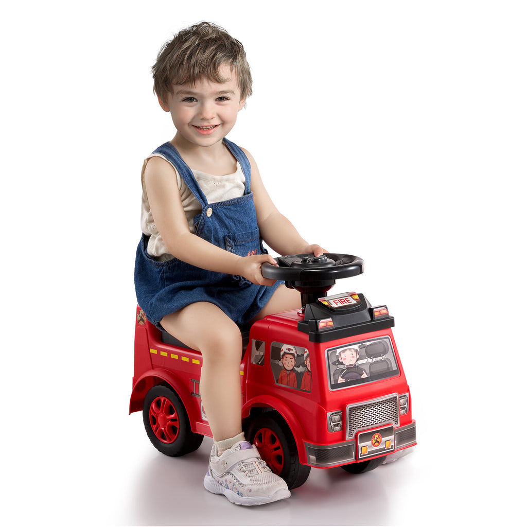 Toddler Push Ride-On Car with Music and Storage, Ages 1-3, Red