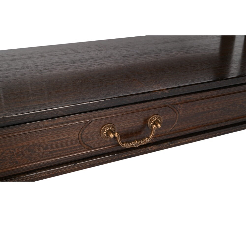 Meditation Altar Table for Spiritual Puja Table with Drawer Bamboo Furniture