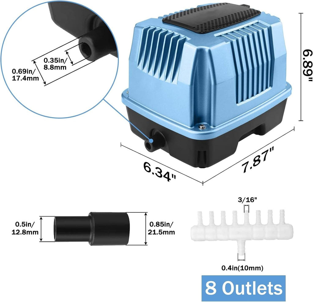 Aquarium Air Pump 40L/M Oxygen Pump for Pond Aeration 25W Septic Air Pump