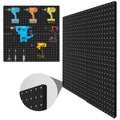 12"×12"  4×Black Metal Pegboard Panels for Kitchen Living Room Bathroom Office