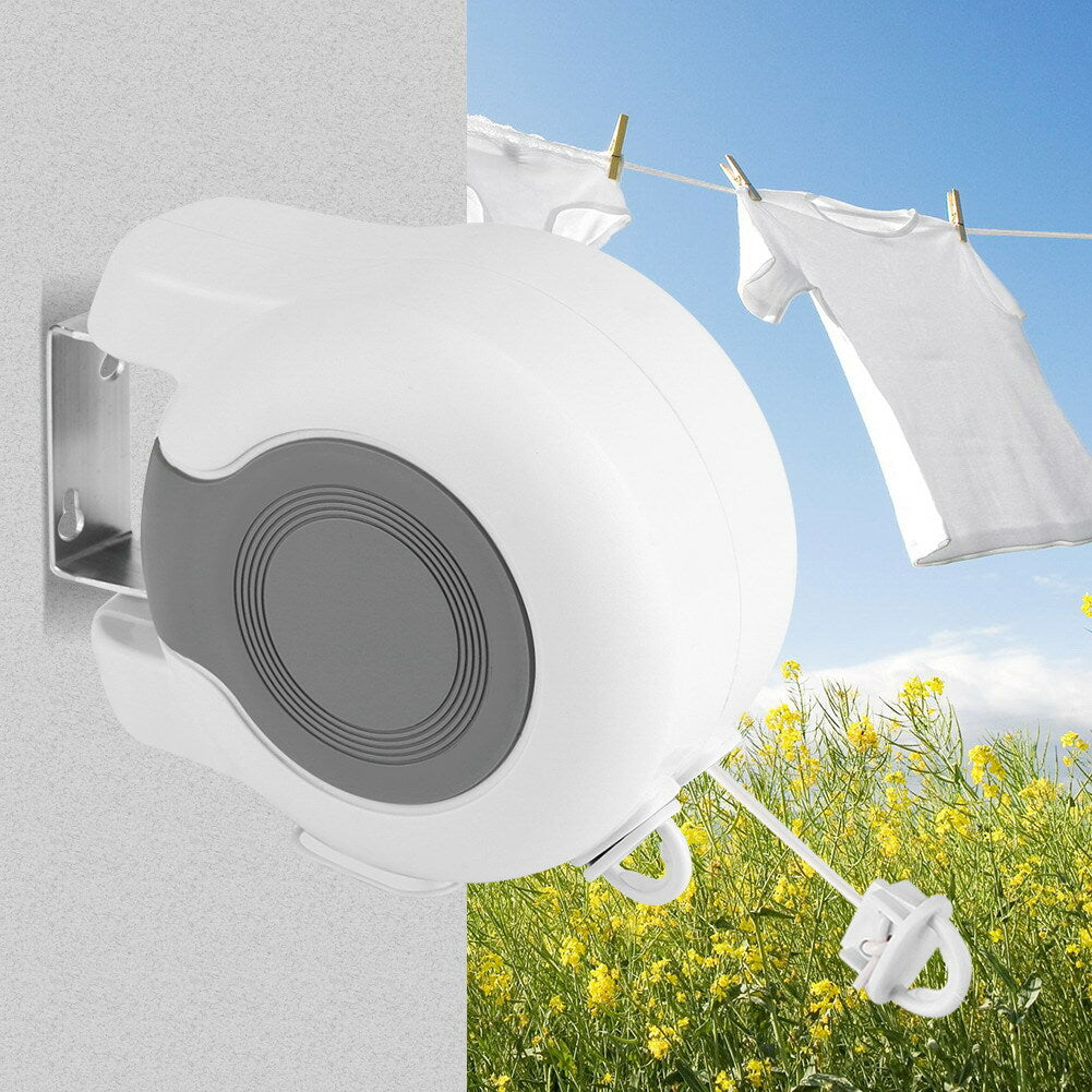 15M Double Line Clothesline Retractable Wall Hanger Clothes Dryer Drying Rack AU
