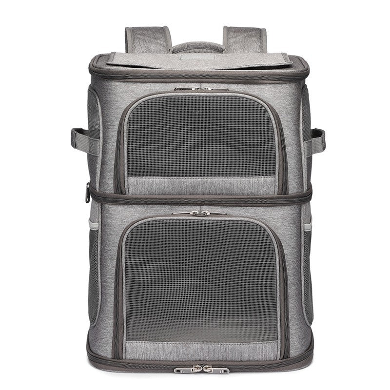 Double Compartment Pet Carrier Backpack for Small Cats and Dogs Cat Travel Bag