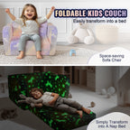 Modular Glow-in-the-Dark Kids Play Couch and Foldable Lounger Chair