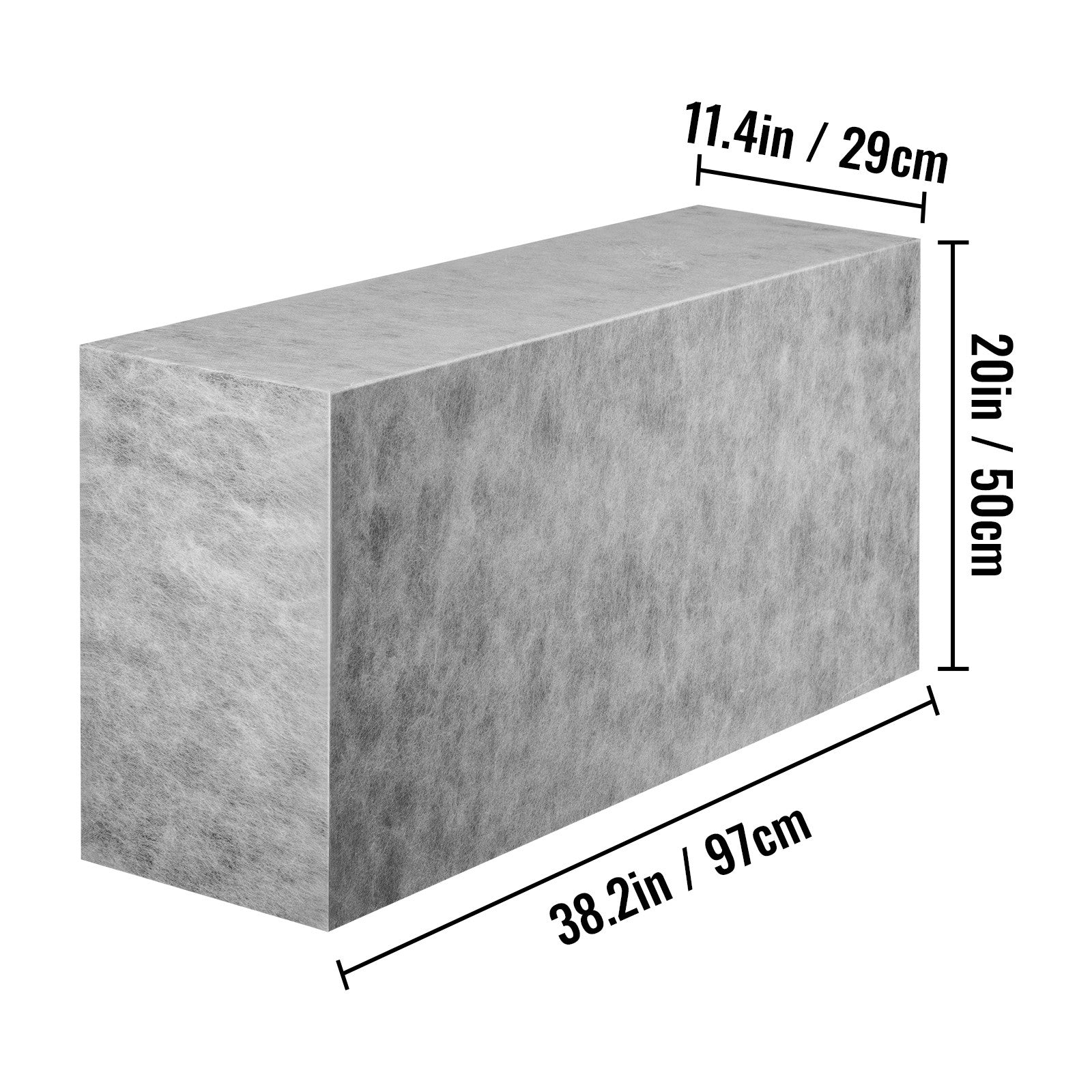 Rectangular Shower Bench, Tile-Ready & Waterproof, 38.2x11.4x20"