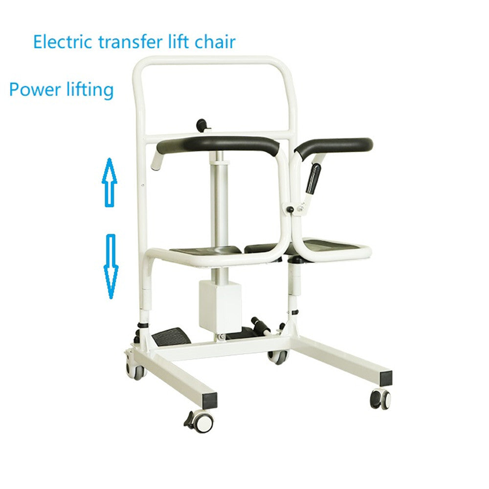 Transfer Lift Chair for Elderly Height Adjustable Electric Wheelchair 180° Split