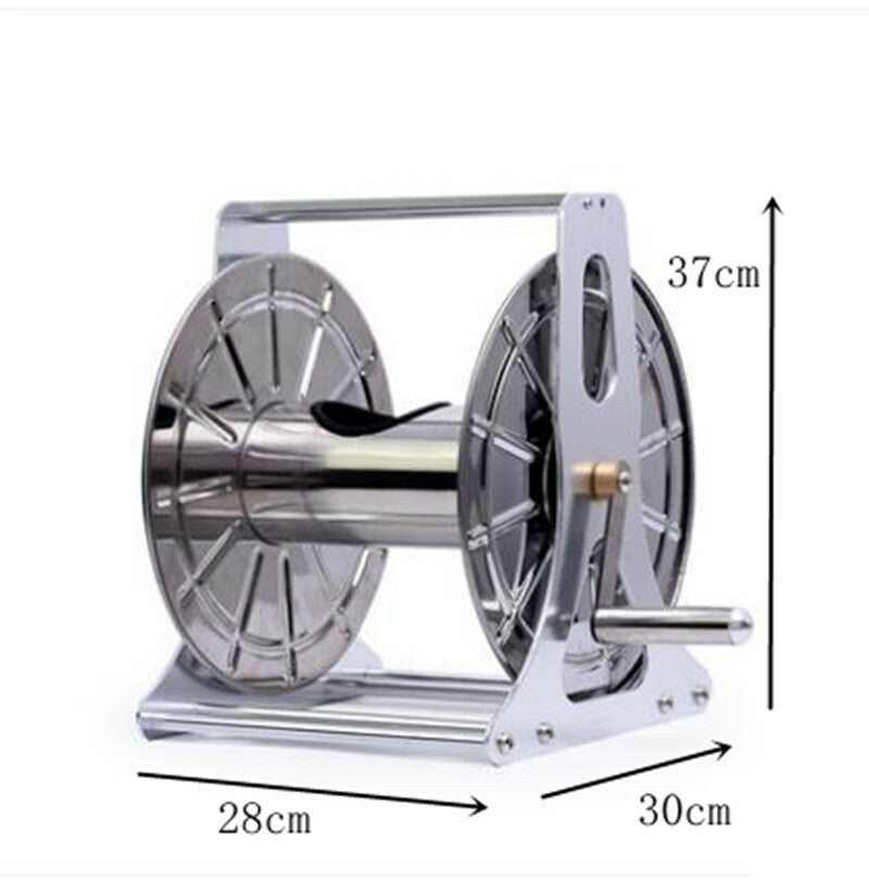 Steel Industrial Water Hose Reel Holder 1/2'' X 60M Capacity & Barb Fittings