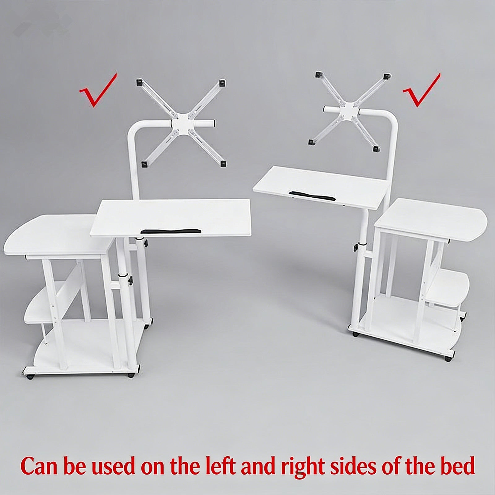 Overbed Bedside Table Standing Desk Hanging Laptop Computer Height Adjustable