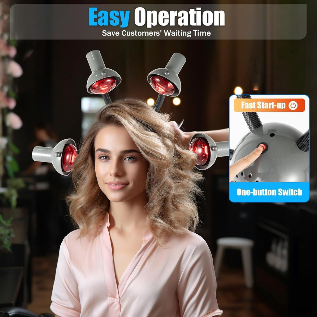5 Head Infrared Light Heat Therapy Processor Perming Dyeing Hair Heater Lamp