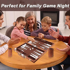 18inch Backgammon Set Classic Board Game Premium Leather Case Portable Game Set