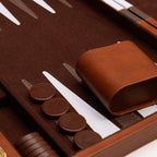 18 inch Premium Leather Backgammon Board Game Set Large Classic Board Game Case