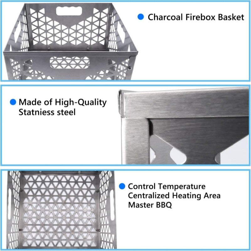 12in Charcoal Firebox Basket for Oklahoma Bandera Stainless Steel Offset Smoker