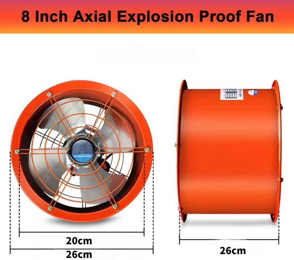 Explosion Proof Axial Flow Fan Silent Exhaust Fan Suction Blower Ventilation AU